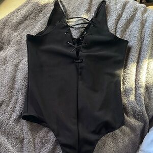 Express Black Lace-Up Bodysuit